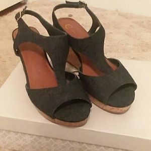 Jean, wedge shoes